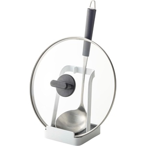 YAMAZAKI Home Tower Ladle Holder – Lid Stand For Utensils In Kitchen – Steel(White)