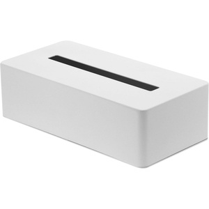 YAMAZAKI Home Tower Rectangular Reusable Tissue Box Holder Cover Metal Container Case for Kitchen Bathroom Or Bedroom – Steel(White)