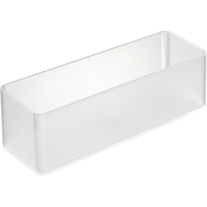 YAMAZAKI Home Tower Set Of 2 Clear Bottom Storage Cases – Stackable Transparent Organization Bins, Large, Deep – Deep – Ps Resin(White)