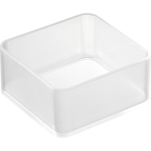 YAMAZAKI Home Tower Set Of 2 Clear Bottom Storage Cases – Stackable Transparent Organization Bins, Small – Small – Ps Resin