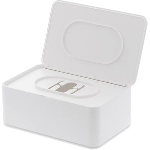 Yamazaki Home Smart Wet Tissue Case – Flushable Wet Wipes Holder Dispenser Storage Box Container for Bathroom – Abs Plastic(White)