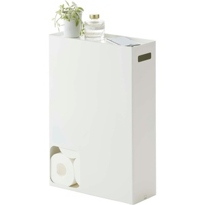 Yamazaki Home Toilet Paper Stocker – Bathroom Storage Organizer Dispenser, Steel, White