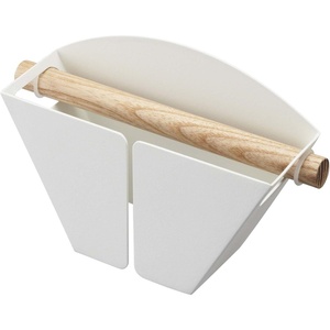 Yamazaki Home Tosca Magnetic Coffee Filter Case – Kitche Storage Organizer Holder Stainless Steel Container Dispenser – Steel + Wood – #4 Coffee Filters(One Size)