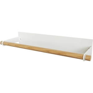 Yamazaki Home Tosca Magnetic Paper Towel Or Dish Towel Holder – Kitchen Storage – Paper Towel – Steel + Wood(White)