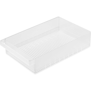 Yamazaki Home Tower Fridge Organizer Bin – Produce Washer & Storage With Adjustable Divider – Easy To Clean & Space-Saving Kitchen Solution – Plastic -(One Size)
