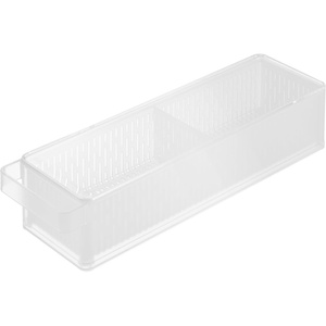 Yamazaki Home Tower Fridge Organizer & Colander – Adjustable Divider For Custom Storage – Stackable Produce Bin For Washing & Storing Ingredients – Easy To Clean & Disassemble – Plastic –
