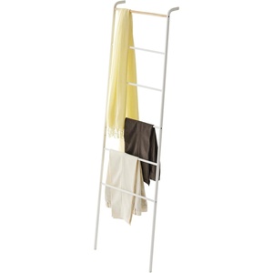 Yamazaki Home Tower Leaning Ladder Rack, Space Saving – Ladder, 63″ – Steel(White)