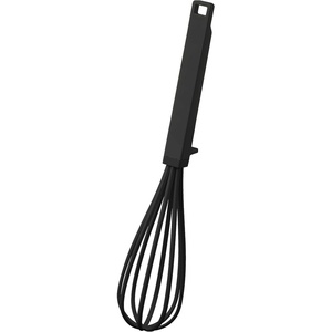 Yamazaki Home Tower Nylon Whisk With Silicone Handle – Scratch-Resistant, Hygienic, Dishwasher Safe – Silicone + Nylon(Black)