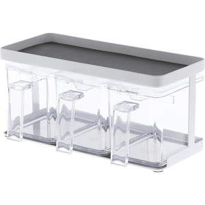 Yamazaki Home Tower Pantry Canisters With Rack – Kitchen Container Storage Organizer – Triple – Steel + Plastic – 8.25 Cups, 1.95 Liters(White)