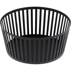 Yamazaki Home Tower Striped Steel Fruit Basket – Kitchen Storage Produce Holder White(Black)