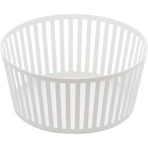 Yamazaki Home Tower Striped Steel Fruit Basket – Kitchen Storage Produce Holder White(White)