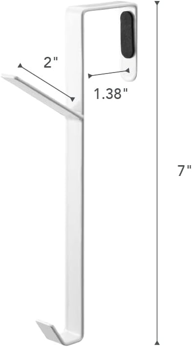 image:imageYAMAZAKI Home Over The Door Hook Hanging Coat Rack Steel OverTheDoor No Assembly ReqWhite