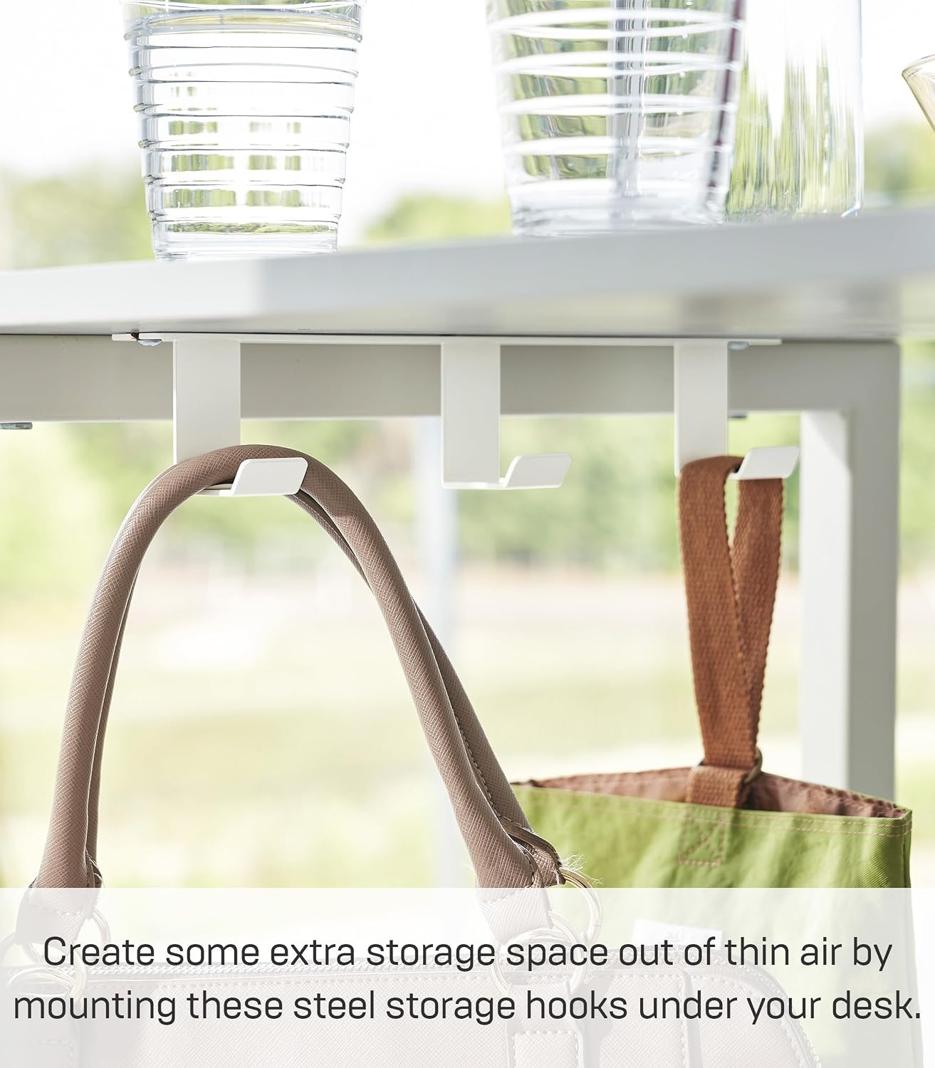 image:imageYamazaki Home Tower Under Desk Hanger Hooks Headphone Headset Bag Or Charger Storage Holder for Bedroom Or Office Steel