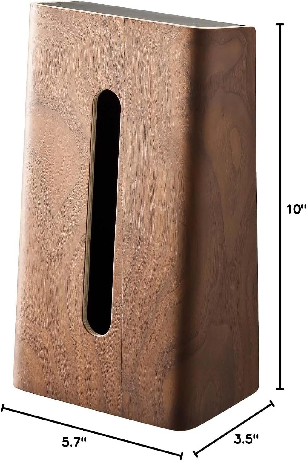 image:imageYamazaki Home Rin Tissue Paper Case with Removable Wooden Lid Tissue Or Toilet Paper Or Paper Towel Rectangular Storage Holder for Kitchen Bathroom Or Bedroom Polystone Braun