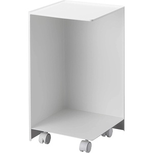 YAMAZAKI Home Tower Rolling Toilet Paper Stocker – Steel – Holds Up to 12 Rolls of Toilet Paper(White)