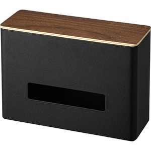 Yamazaki Home Rin Tissue Paper Case with Removable Wooden Lid – Tissue Or Toilet Paper Or Paper Towel Rectangular Storage Holder for Kitchen Bathroom Or Bedroom – Polystone -(Brown (French Toast 19-1012tcx))