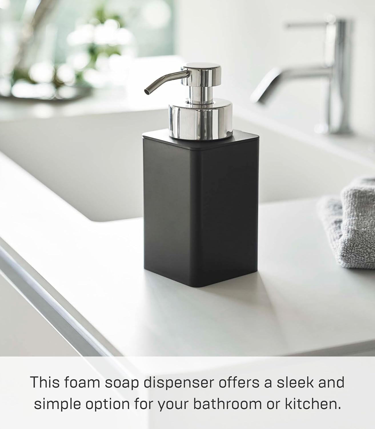 image:imageYAMAZAKI Home Tower Foam Soap Dispenser Abs Plastic 122 Fluid Oz 360 MillilitersBlack