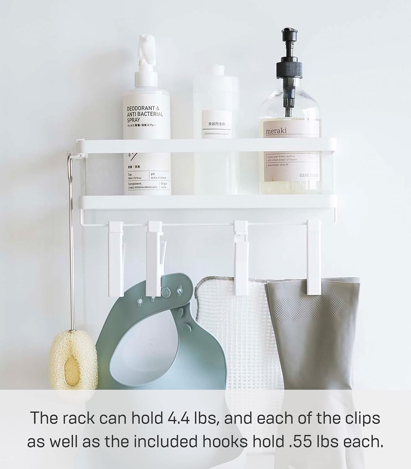 image:imageYAMAZAKI Home Tower Magnetic Kitchen Spice Rack Organizer Shelf With EasyGrip Rotating Adjustable Clips Floating Rack With Strong Hooks Steel