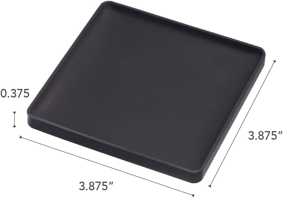 image:imageYAMAZAKI Home Tower Modern Table Drink Coasters Set of 6 Square SiliconeBlack