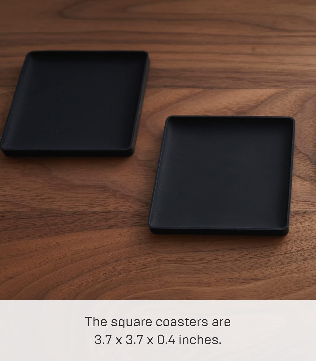 image:imageYAMAZAKI Home Tower Modern Table Drink Coasters Set of 6 Square SiliconeBlack
