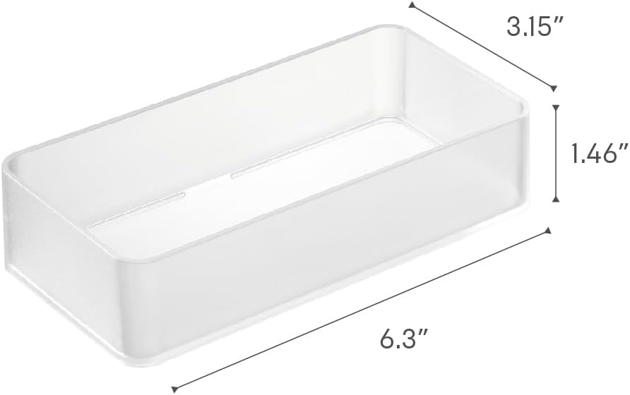 image:imageYAMAZAKI Home Tower Set Of 2 Clear Bottom Storage Cases Stackable Transparent Organization Bins Medium Medium Ps Resin