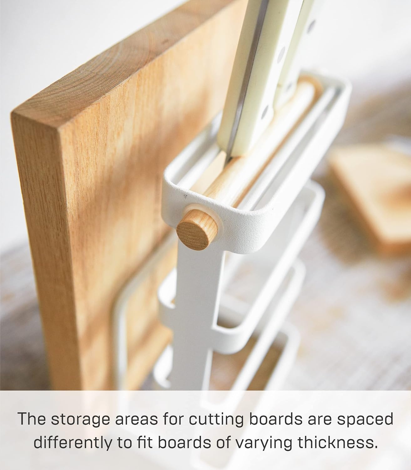image:imageYAMAZAKI home 2421 Cutting Board amp Knife StandKitchen Counter Storage Organizer One Size White
