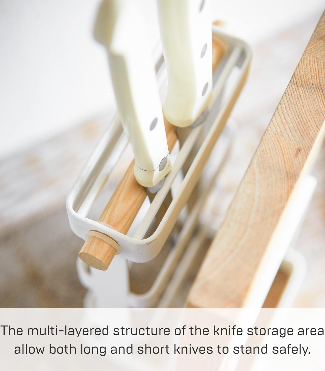 image:imageYAMAZAKI home 2421 Cutting Board amp Knife StandKitchen Counter Storage Organizer One Size White