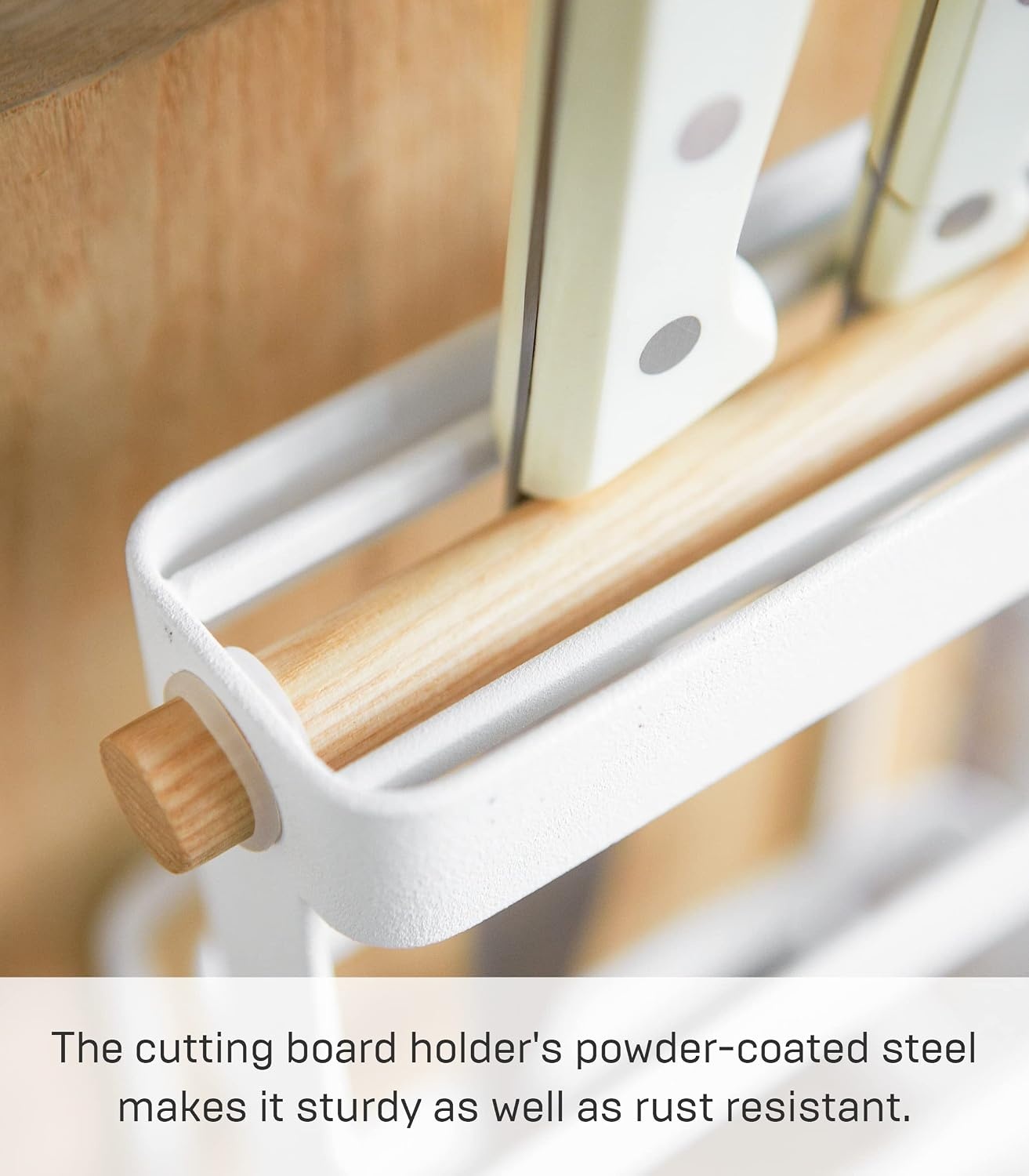 image:imageYAMAZAKI home 2421 Cutting Board amp Knife StandKitchen Counter Storage Organizer One Size White