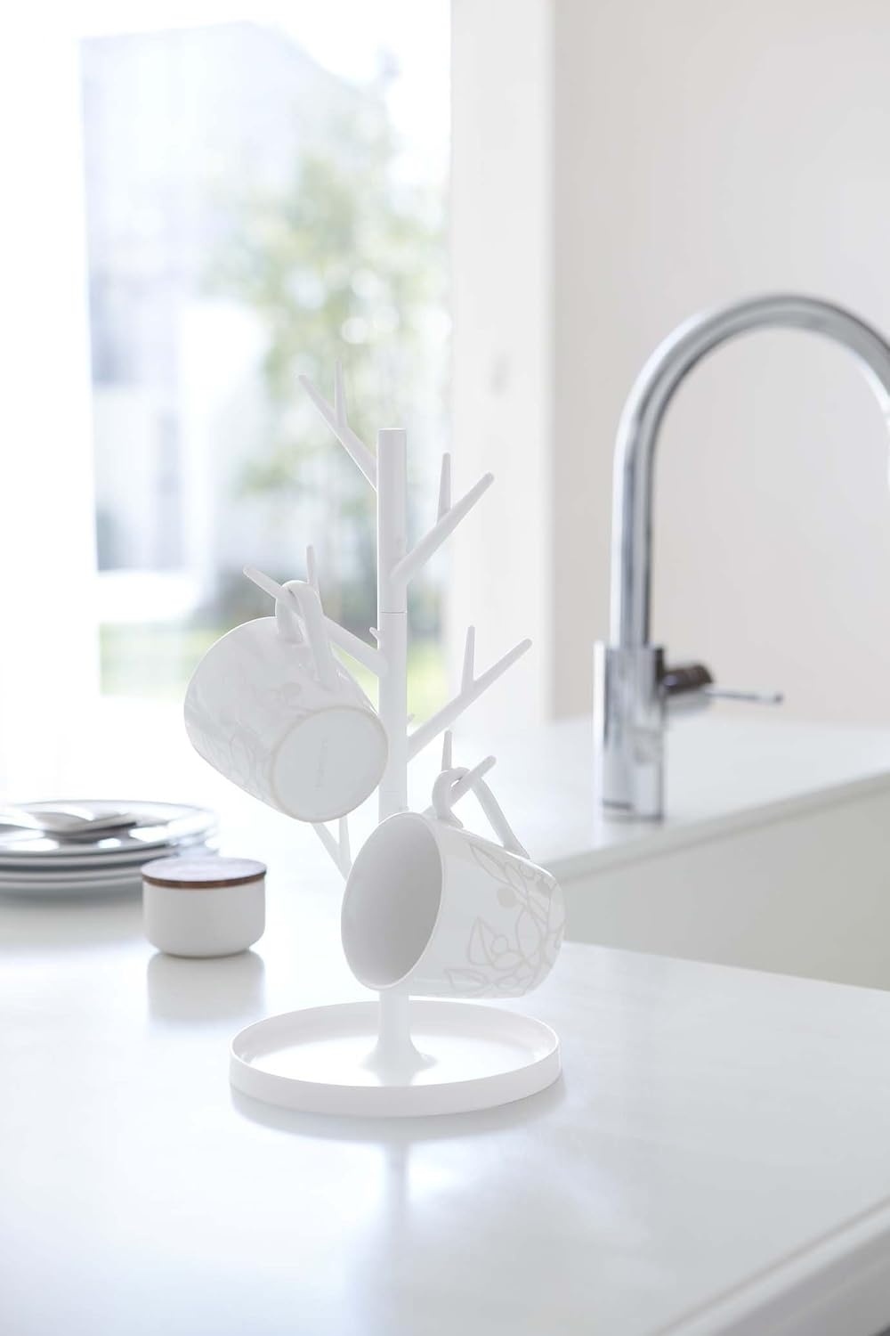 image:imageYAMAZAKI home Branch Glass StandTree Holder Cup Organizer 1340 x 630 x 630 inches WhiteWhite