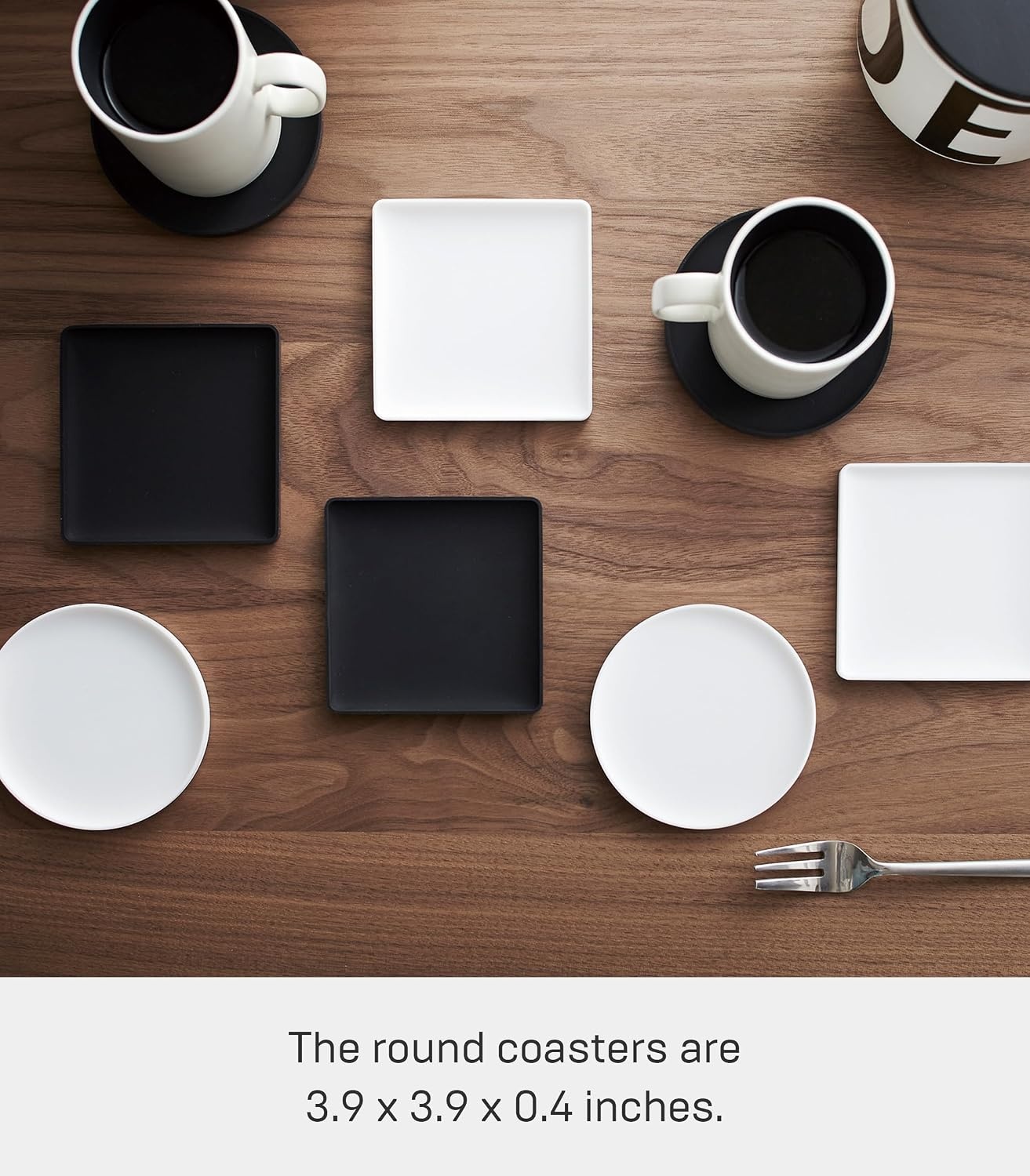 image:imageYamazaki Home Coasters Set of 6 Silicone Round Dishwasher Safe No Assembly Req