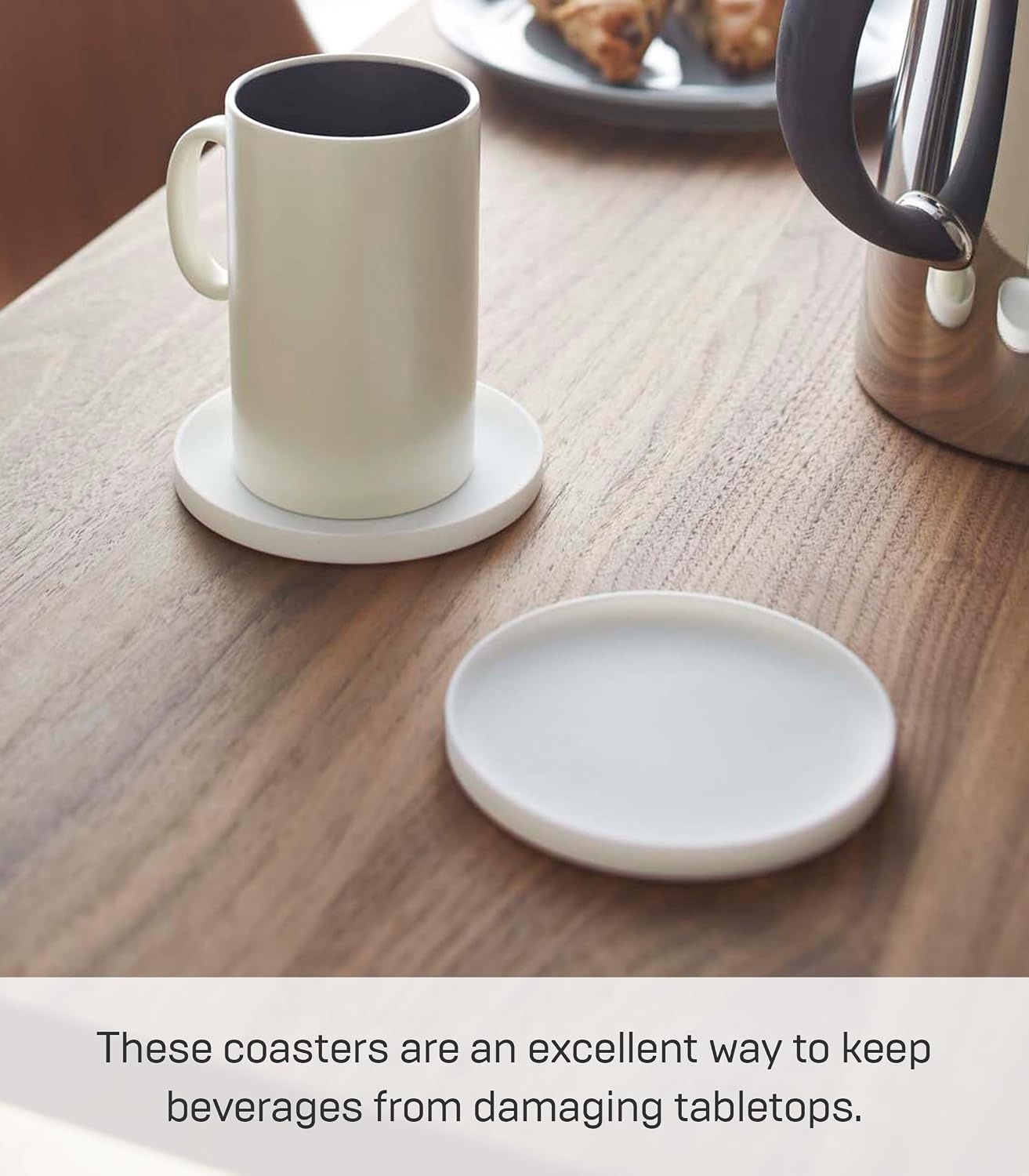 image:imageYamazaki Home Coasters Set of 6 Silicone Round Dishwasher Safe No Assembly Req