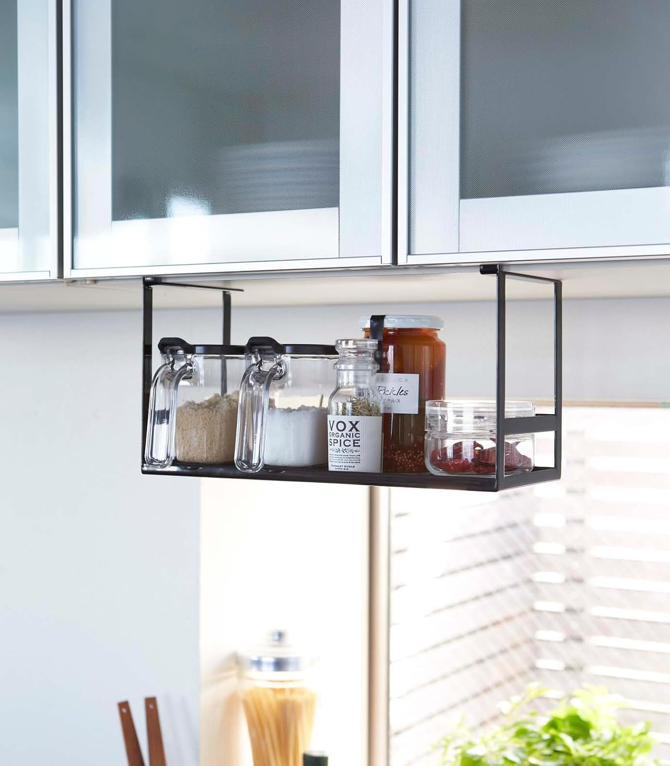 image:imageYamazaki Home Tower Under Shelf Spice Rack And Organizer For Kitchen Cabinets SteelBlack