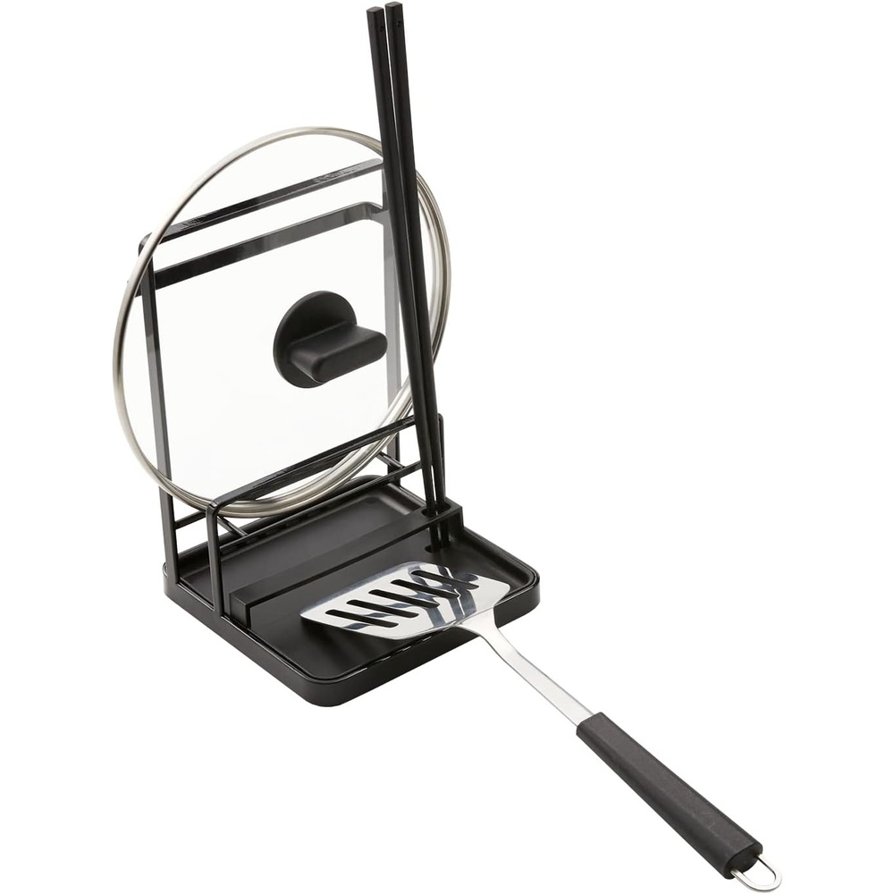 image:imageYAMAZAKI Home Tower Cooking Tool And Lid Station Kitchen Utensil Organizer Stand Steel