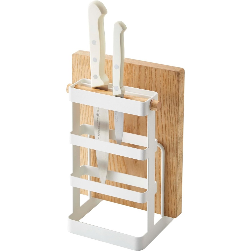 image:imageYAMAZAKI home 2421 Cutting Board amp Knife StandKitchen Counter Storage Organizer One Size White