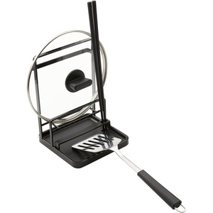 YAMAZAKI Home Tower Cooking Tool And Lid Station – Kitchen Utensil Organizer Stand – Steel