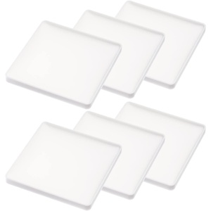 YAMAZAKI Home Tower Modern Table Drink Coasters (Set of 6) – Square – Silicone(White)