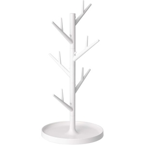 YAMAZAKI home Branch Glass Stand-Tree Holder Cup Organizer, 13.40 x 6.30 x 6.30 inches, White(White)