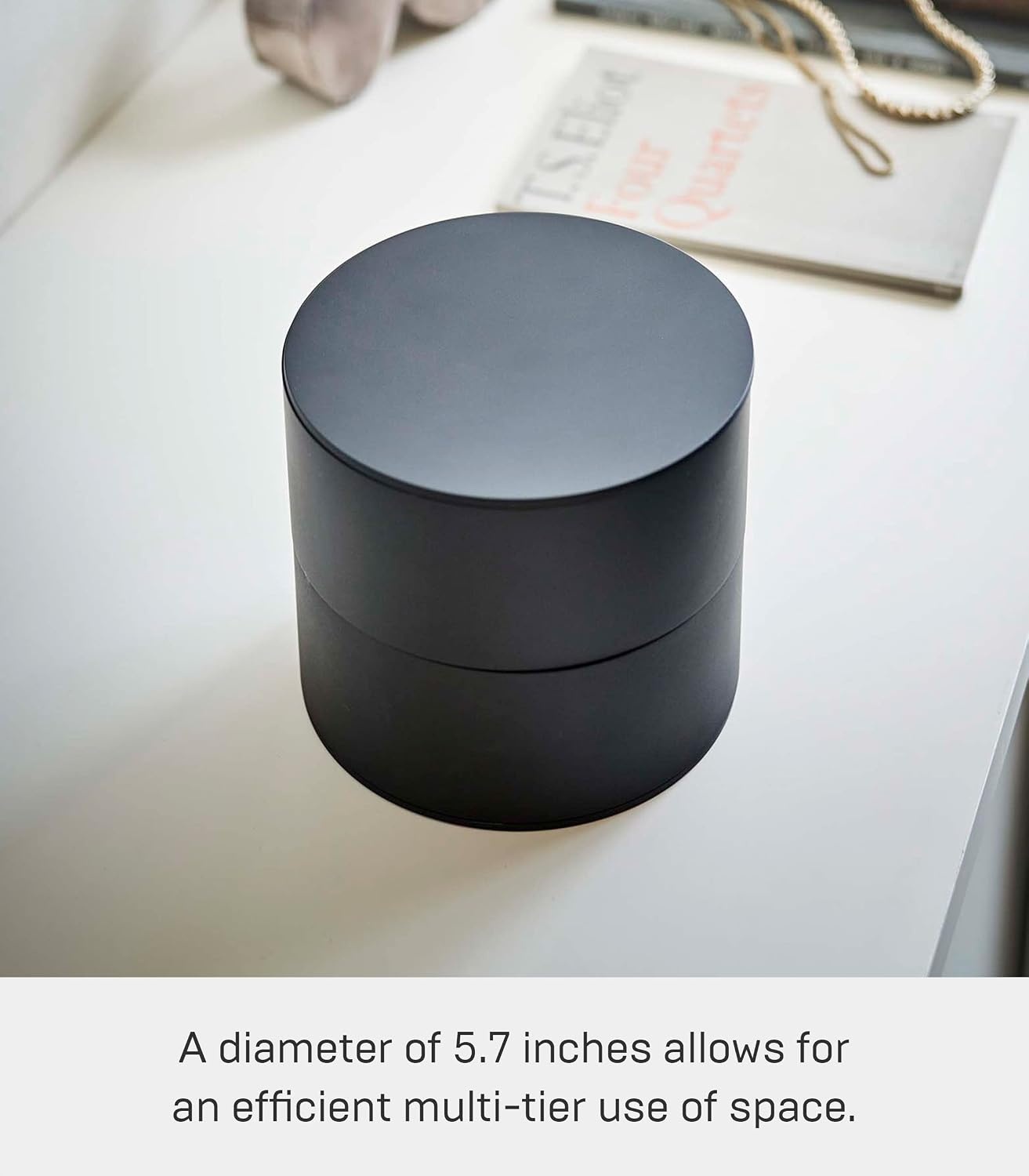 image:imageYAMAZAKI Home Tower Stacked Jewelry Box Rotating Storage Organizer For Accessories Glasses Watches Earrings Display Holder Abs PlasticBlack