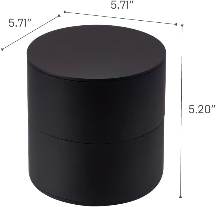 image:imageYAMAZAKI Home Tower Stacked Jewelry Box Rotating Storage Organizer For Accessories Glasses Watches Earrings Display Holder Abs PlasticBlack