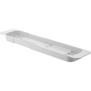 Yamazaki Home Tower Expandable Bathtub Caddy – Bathroom Tray Table Holder, 2″ – Abs Plastic -(White)